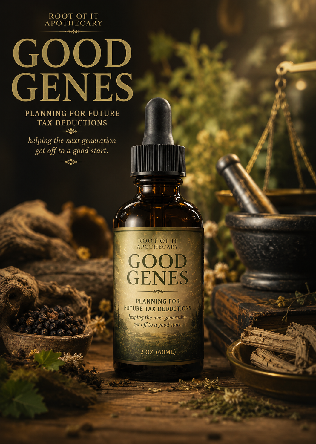 Good Genes: Men's Herbal Tincture for Reproductive Wellness & Vitality - Saw Palmetto, Tribulus & Shatavari