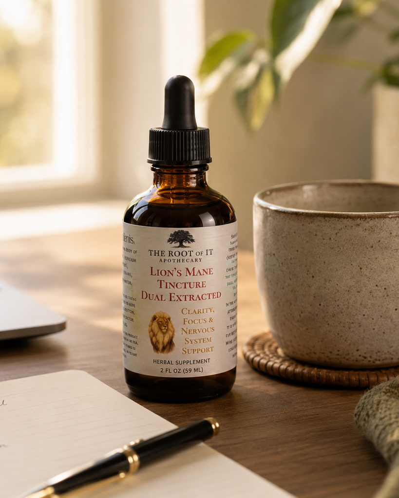 Lion's Mane Mushroom Tincture: Organic Dual Extract. Fruiting Body Extract for Daily Focus & Clarity