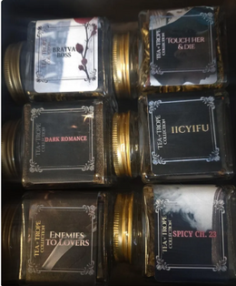 Collection of 6 handcrafted teas on display in delivery box.