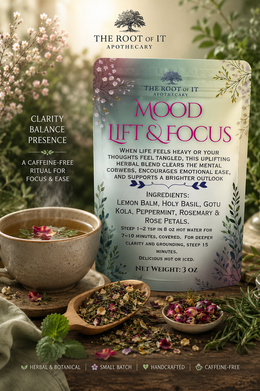 Mood Lift & Focus Herbal Tea: Caffeine-Free Focus, Clarity & Study Blend