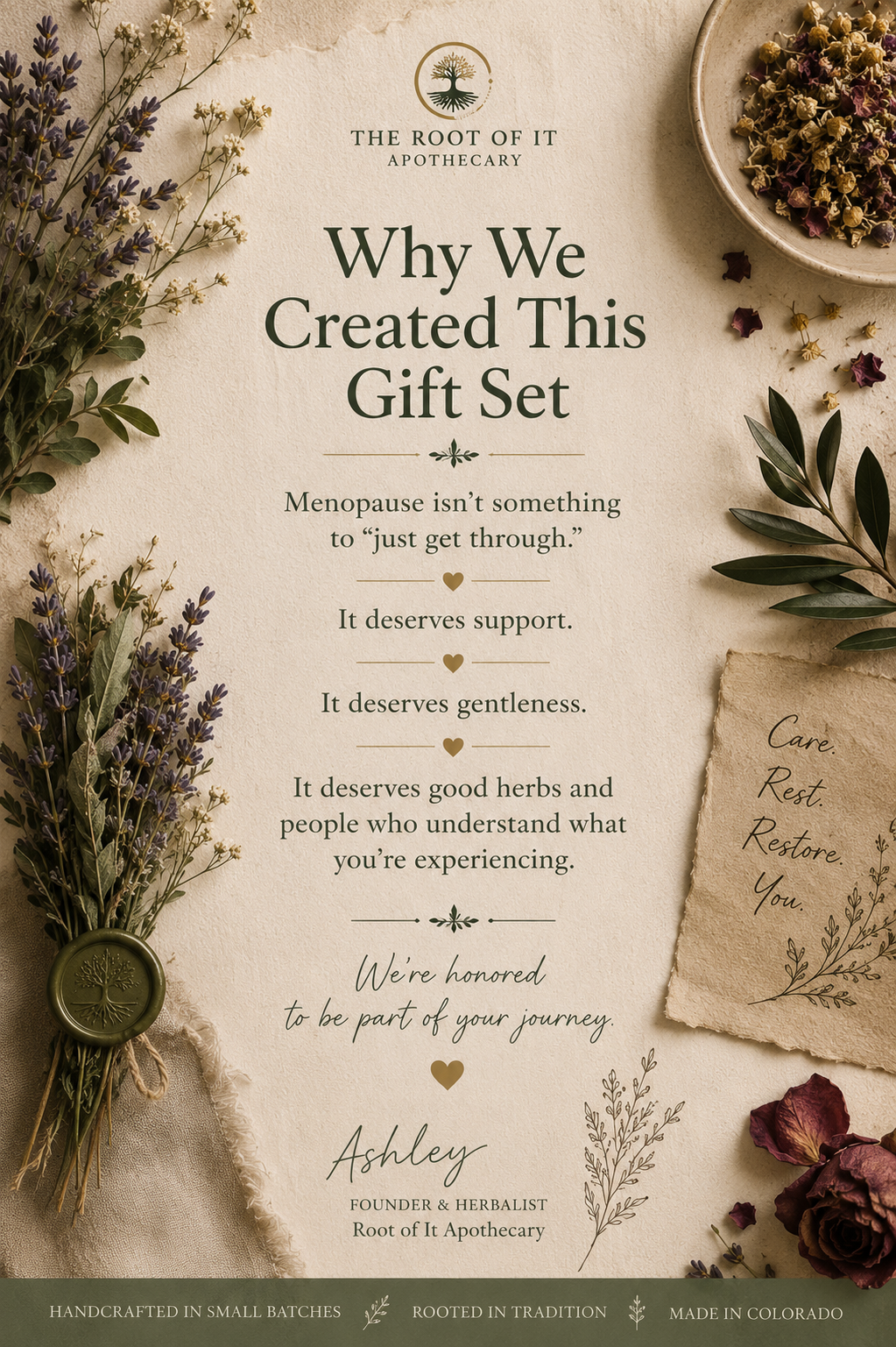 Menopause Wellness Gift Set: Custom Herbal Tea, Tincture & Soak. Personalized Perimenopause Self Care Gift