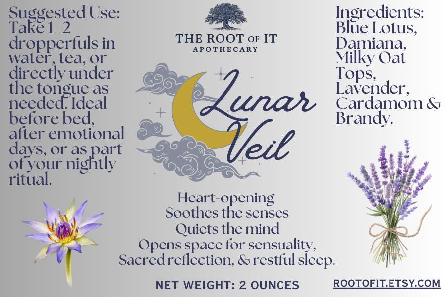 Lunar Veil | Evening Ritual Tincture for Meditation, Reflection & Dreamwork | Botanical Blend