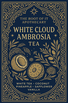 Ambrosia Tropical White Tea Blend: Coconut, Pineapple, Vanilla - Handcrafted Loose Leaf
