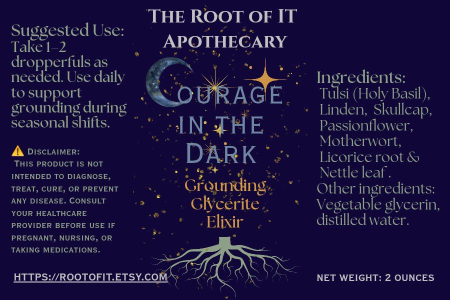 Courage in the Dark | Alcohol-Free Glycerite for Emotional Balance & Nervous System Nourishment