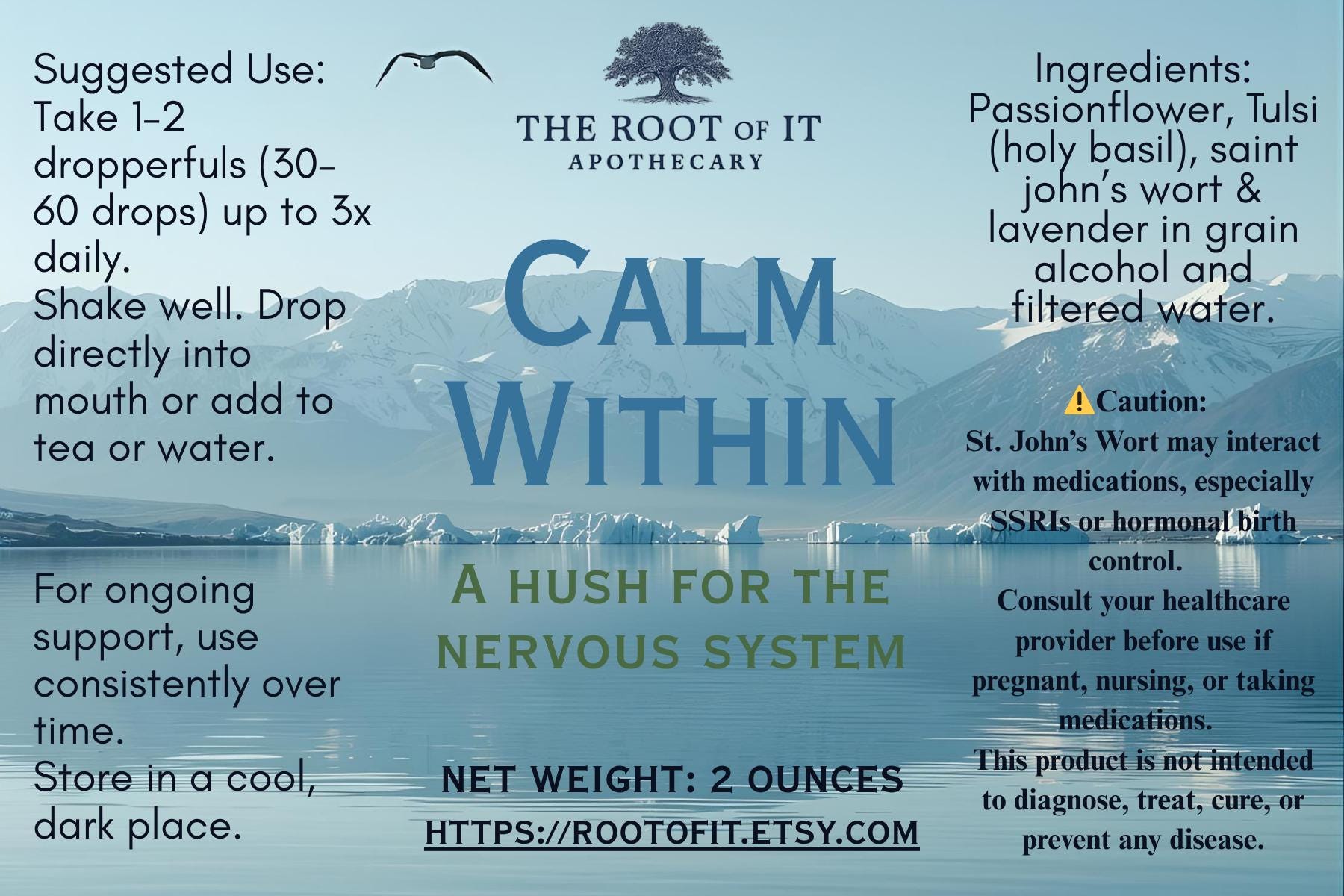 Calm Within | Herbal Blend for Grounding | Botanical Tincture | Daily Ritual Drops