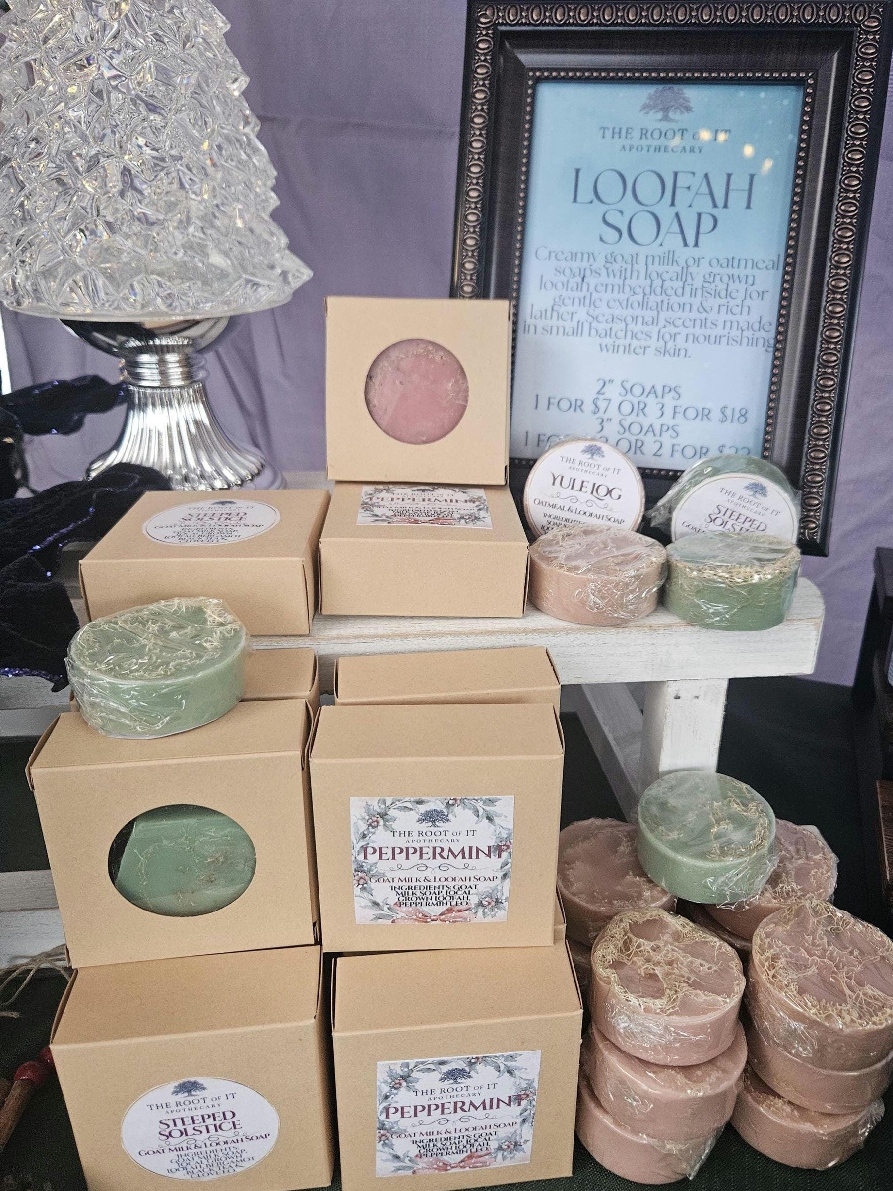 Goat Milk Loofah Soap | Exfoliating Handmade Bar, Winter Scents