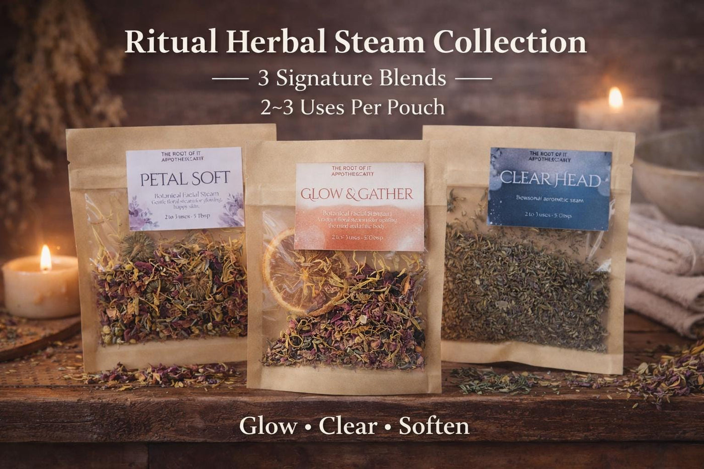 Herbal Facial Steam: Botanical Spa Ritual - Glow & Gather, Petal Soft & Clear Head