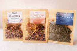 Herbal Facial Steam | Spa Gift Set | Glow & Gather • Petal Soft • Clear Head | Botanical Steamer