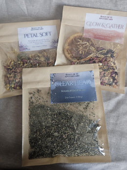 Herbal Facial Steam | Spa Gift Set | Glow & Gather • Petal Soft • Clear Head | Botanical Steamer
