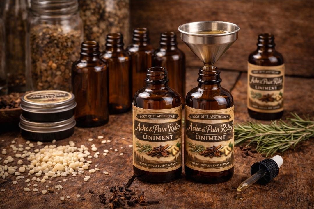 Fast-Absorbing Herbal Liniment | Warming and Penetration Botanical Body Spray | Clove, Ginger & Rosemary