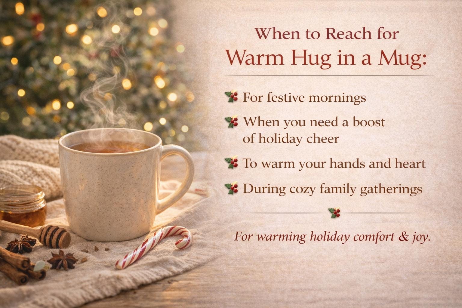 Warm Hug in a Mug Tea | Warming Spice Herbal Blend | Tulsi, Cardamom & Clove | Cozy Chai-Style Tea