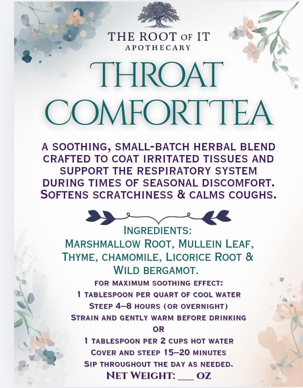 Throat Comfort Herbal Tea – Soothing Marshmallow Mullein Blend