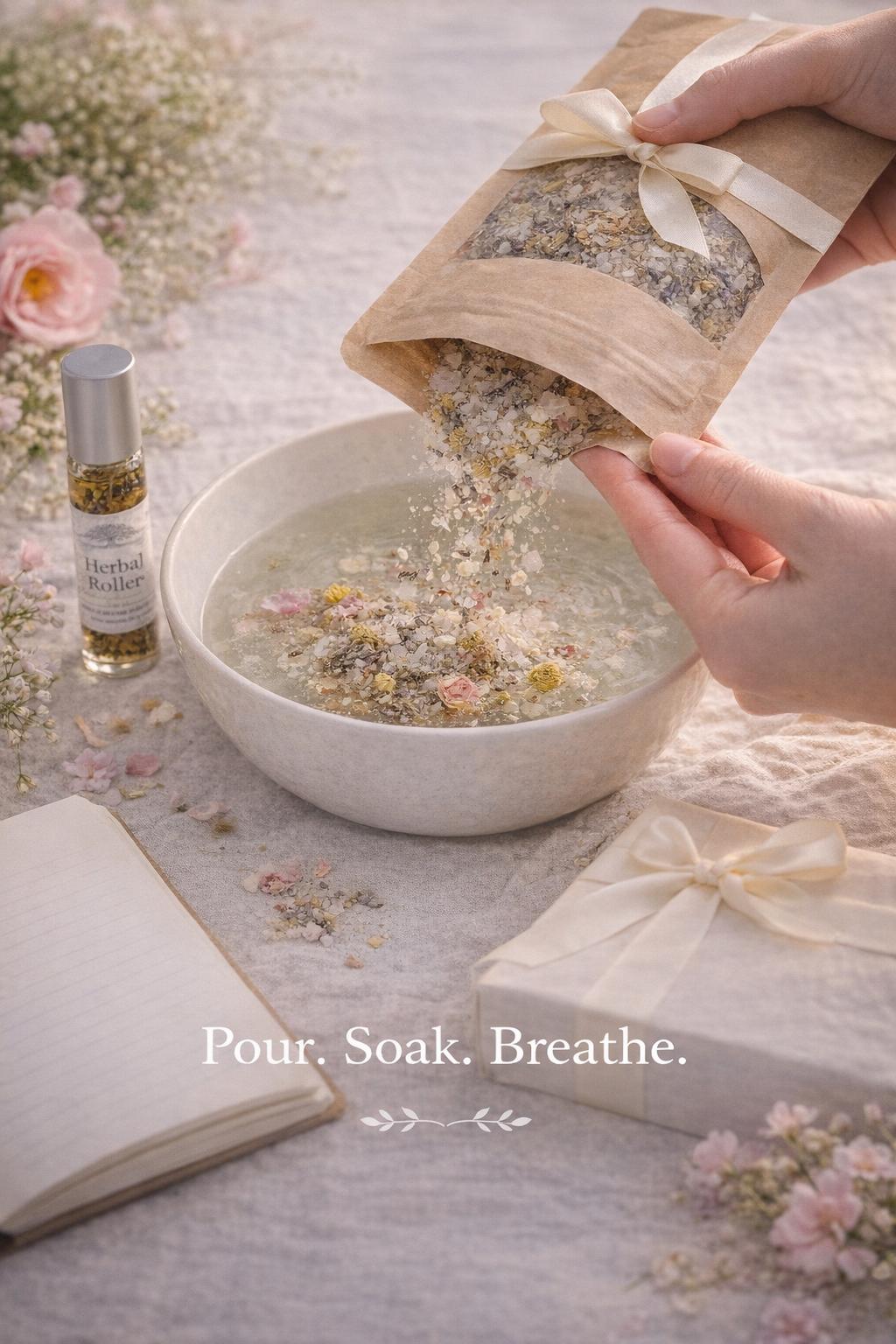 Ritual Bath Box Subscription – Herbal Soak, Body Oil & Card Set