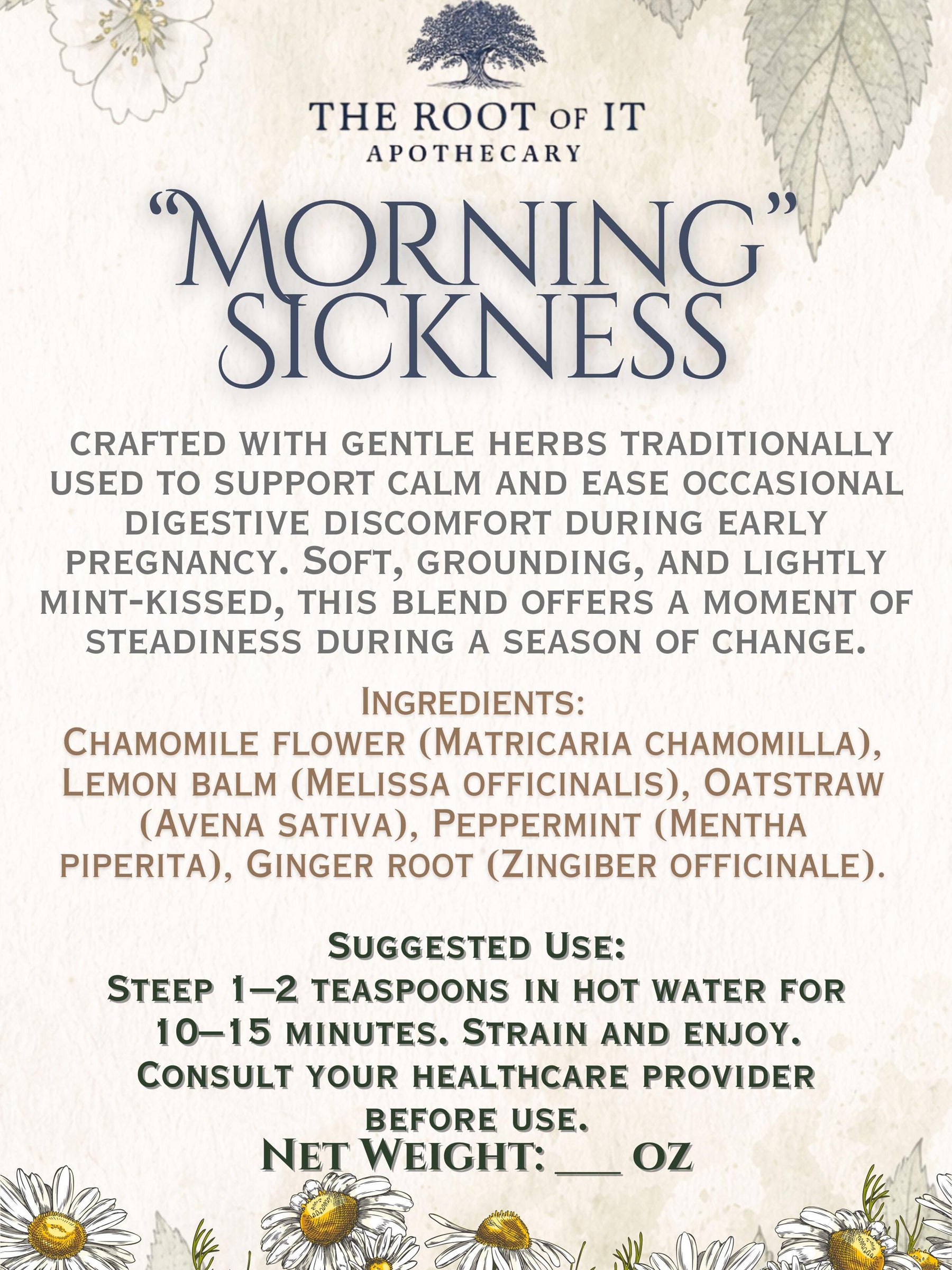 Mama’s Morning Tea – Gentle Herbal Tea with Mint, Lemon Balm & Ginger for Mom's To-Be
