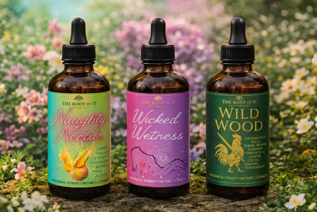 His & Hers Tincture Sets | Naughty Nectar, Wicked Wetness and Wild Wood | Herbal Couples Gift Bundle for Date Night or Anniversary Gift