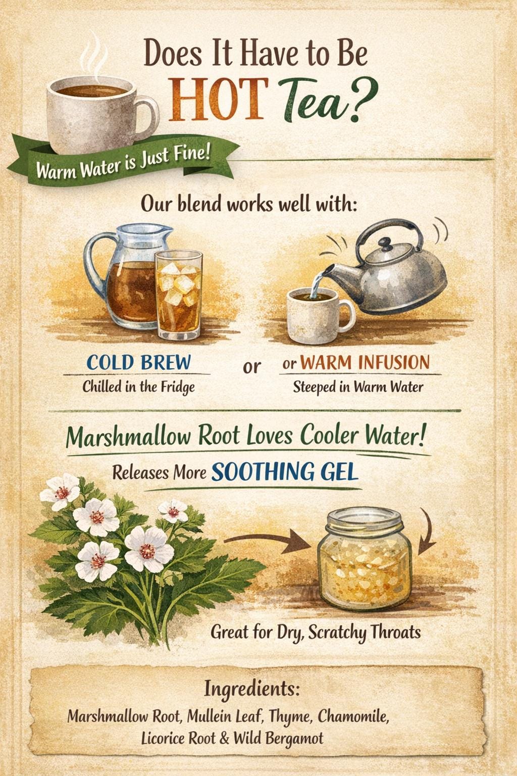 Throat Comfort Herbal Tea – Soothing Marshmallow Mullein Blend
