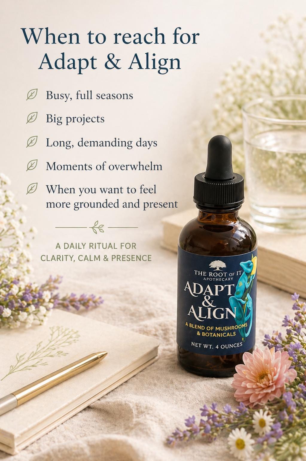 Clear Mornings & Steady Energy | Lion’s Mane and Cordyceps Herbal Tincture | Daily Focus Ritual