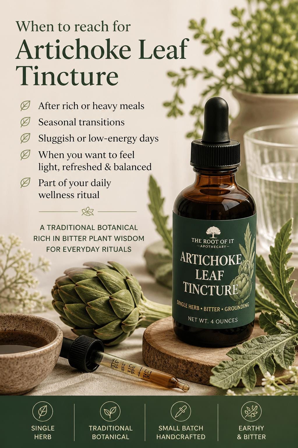 Artichoke Leaf Tincture | Herbal Bitter Extract | Traditional Botanical | Small Batch