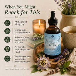 Calm Within | Herbal Blend for Grounding | Botanical Tincture | Daily Ritual Drops