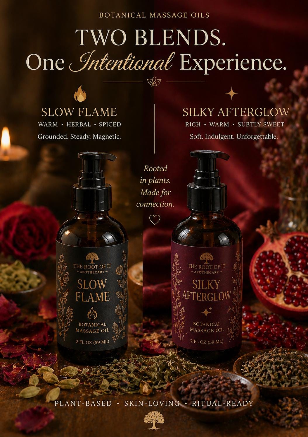 Damiana Massage Oil | Desire, Warmth, Connection and Sensual Ritual