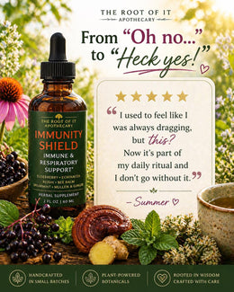 Immune Shield Elixir | Elderberry, Echinacea & Reishi Herbal Tincture | Seasonal Wellness Blend