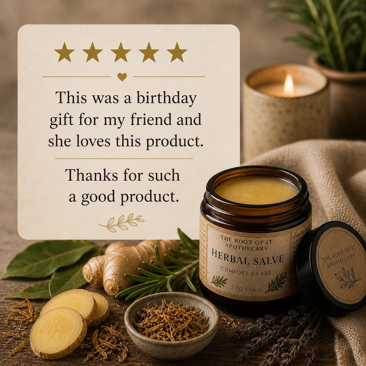 Arnica St. John’s Wort Calendula Herbal Salve | Warming Botanical Balm for Gentle Comfort