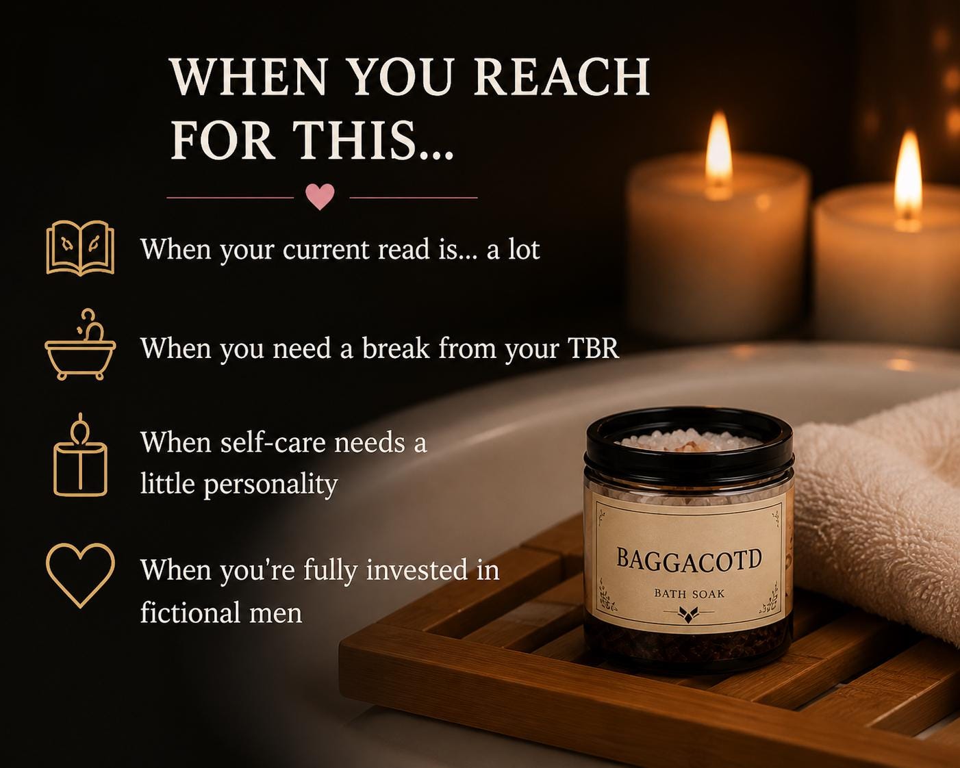 BookTok Bath Soaks NSFW | Naughty Acronym Collection | Romance Trope Self Care Gift | Spicy Reader Gift Set