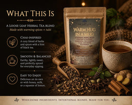 Warm Hug in a Mug Tea | Warming Spice Herbal Blend | Tulsi, Cardamom & Clove | Cozy Chai-Style Tea
