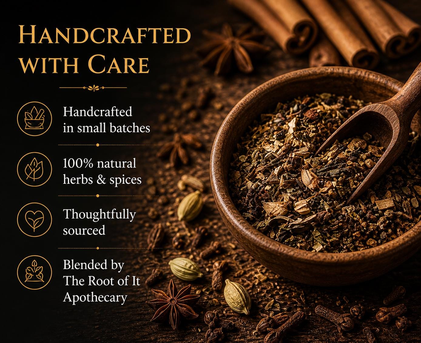 Warm Hug in a Mug Tea | Warming Spice Herbal Blend | Tulsi, Cardamom & Clove | Cozy Chai-Style Tea