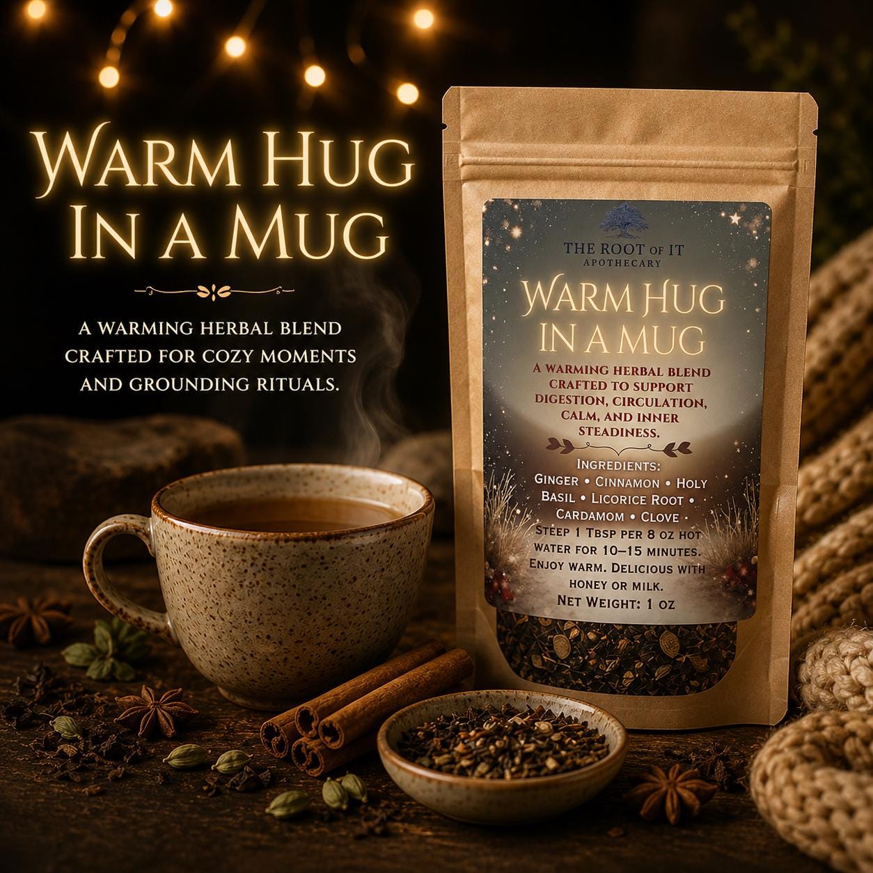 Warm Hug in a Mug Tea: Cozy Chai-Inspired Black Tea with Tulsi & Warming Spices