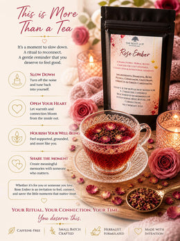 Rose Tea for Relaxation & Connection | Damiana Herbal Tea Blend | Caffeine Free Floral Tea | Cozy Self Care Tea Gift