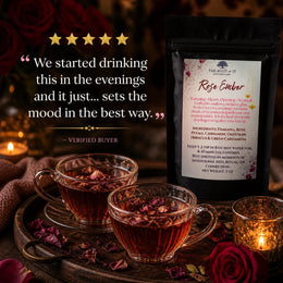 Rose Tea for Relaxation & Connection | Damiana Herbal Tea Blend | Caffeine Free Floral Tea | Cozy Self Care Tea Gift
