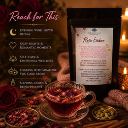 Rose Tea for Relaxation & Connection | Damiana Herbal Tea Blend | Caffeine Free Floral Tea | Cozy Self Care Tea Gift
