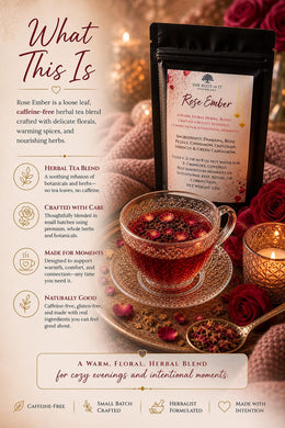 Rose Tea for Relaxation & Connection | Damiana Herbal Tea Blend | Caffeine Free Floral Tea | Cozy Self Care Tea Gift