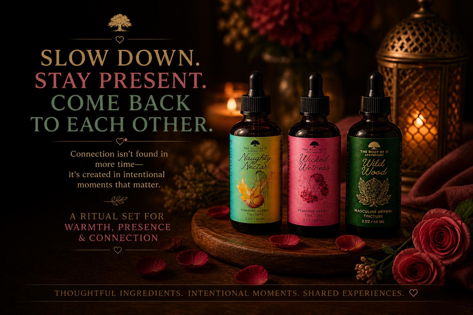 His & Hers Tincture Sets | Naughty Nectar, Wicked Wetness and Wild Wood | Herbal Couples Gift Bundle for Date Night or Anniversary Gift