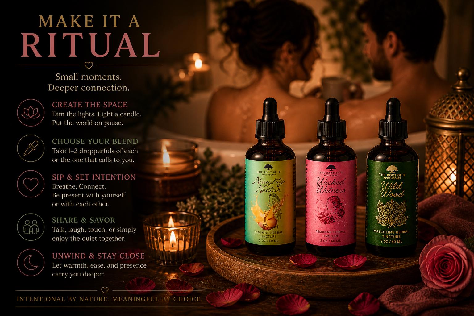 His & Hers Tincture Sets | Naughty Nectar, Wicked Wetness and Wild Wood | Herbal Couples Gift Bundle for Date Night or Anniversary Gift