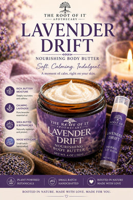 Lavender & Peppermint Herbal Body Butter • Ultra-Rich and Natural Moisturizer
