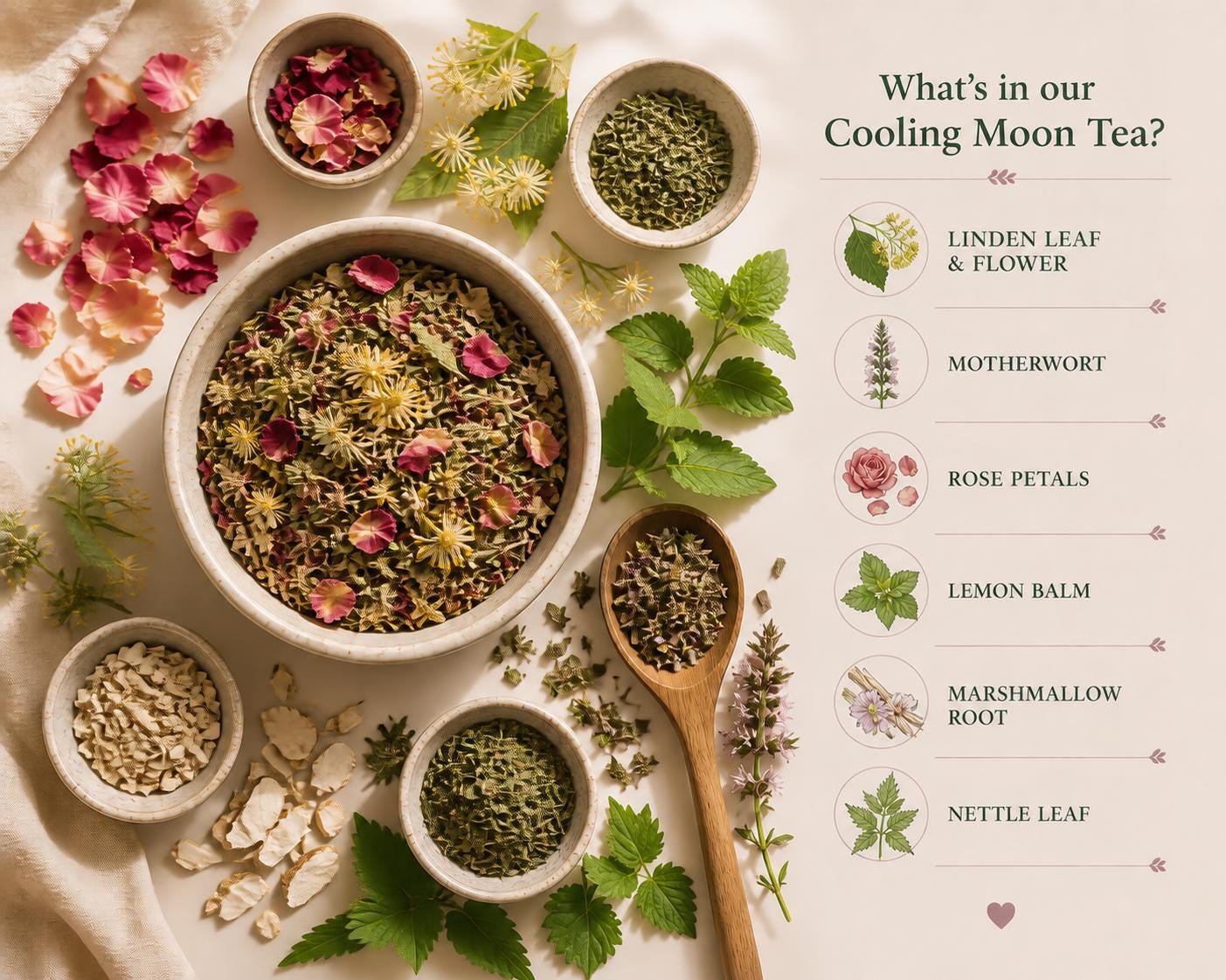 Cooling & Calming Tea Blend | Botanical Wellness Tea for Rest and Balance