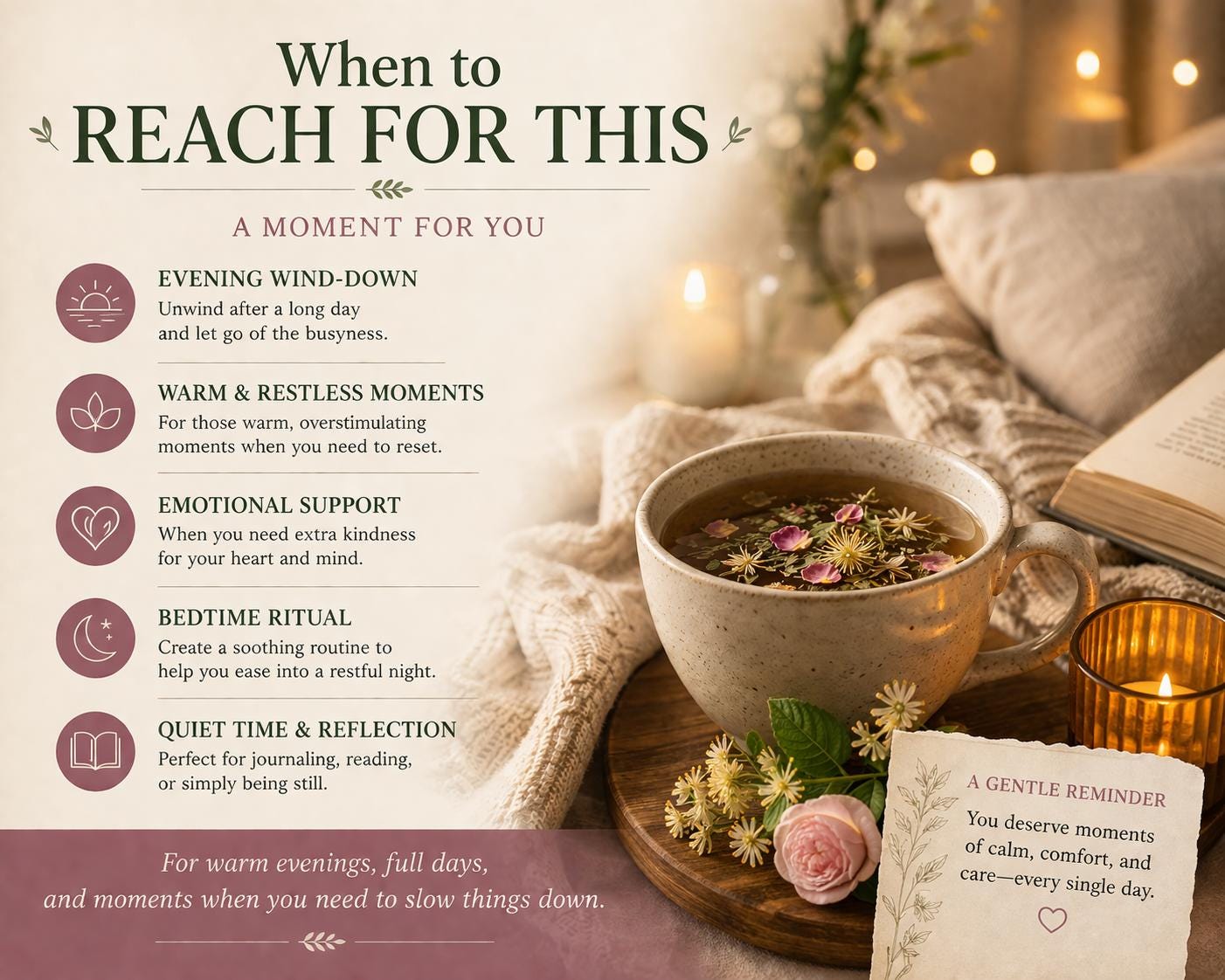 Cooling & Calming Tea Blend | Botanical Wellness Tea for Rest and Balance