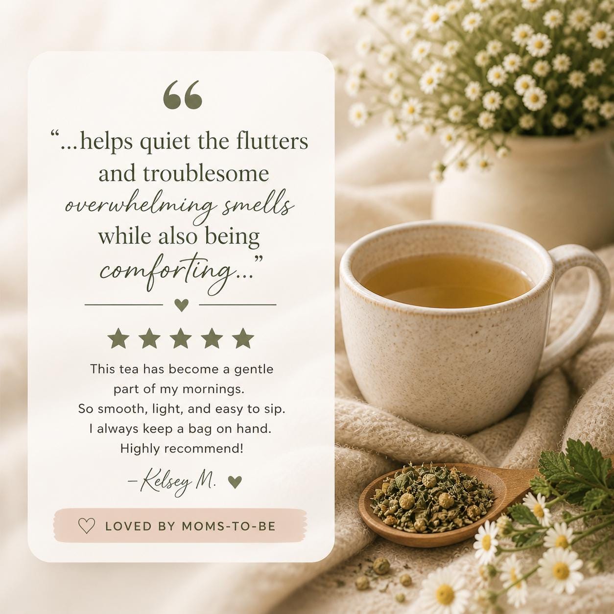 Mama’s Morning Tea – Gentle Herbal Tea with Mint, Lemon Balm & Ginger for Mom's To-Be