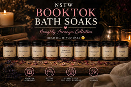 BookTok Bath Soaks NSFW | Naughty Acronym Collection | Romance Trope Self Care Gift | Spicy Reader Gift Set