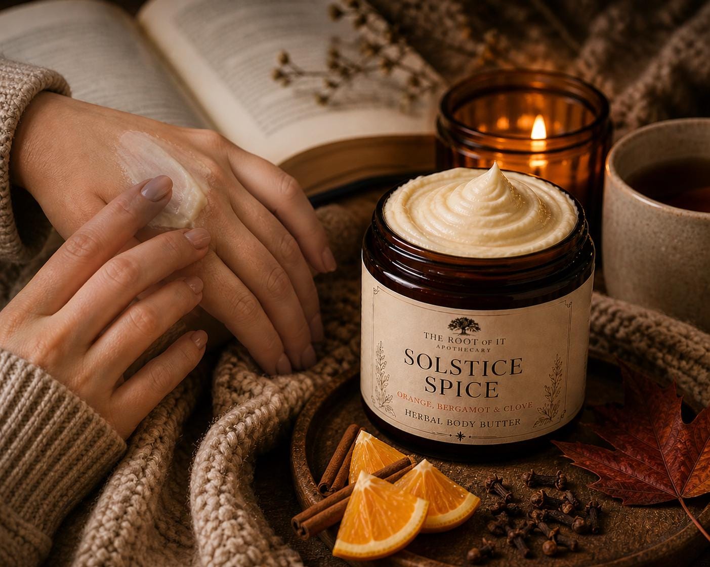 Orange Bergamot Clove Body Butter | Whipped Herbal Moisturizer | Citrus Spice Skin Care