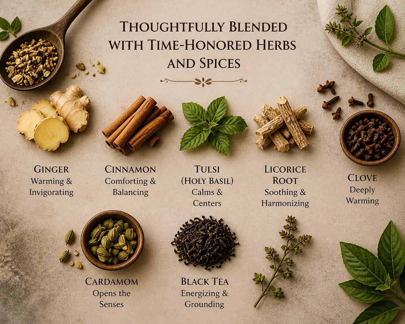 Warm Hug in a Mug Tea | Warming Spice Herbal Blend | Tulsi, Cardamom & Clove | Cozy Chai-Style Tea