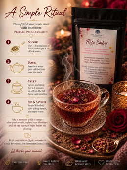 Rose Tea for Relaxation & Connection | Damiana Herbal Tea Blend | Caffeine Free Floral Tea | Cozy Self Care Tea Gift
