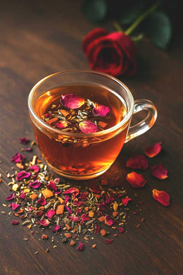 Rose Tea for Relaxation & Connection | Damiana Herbal Tea Blend | Caffeine Free Floral Tea | Cozy Self Care Tea Gift