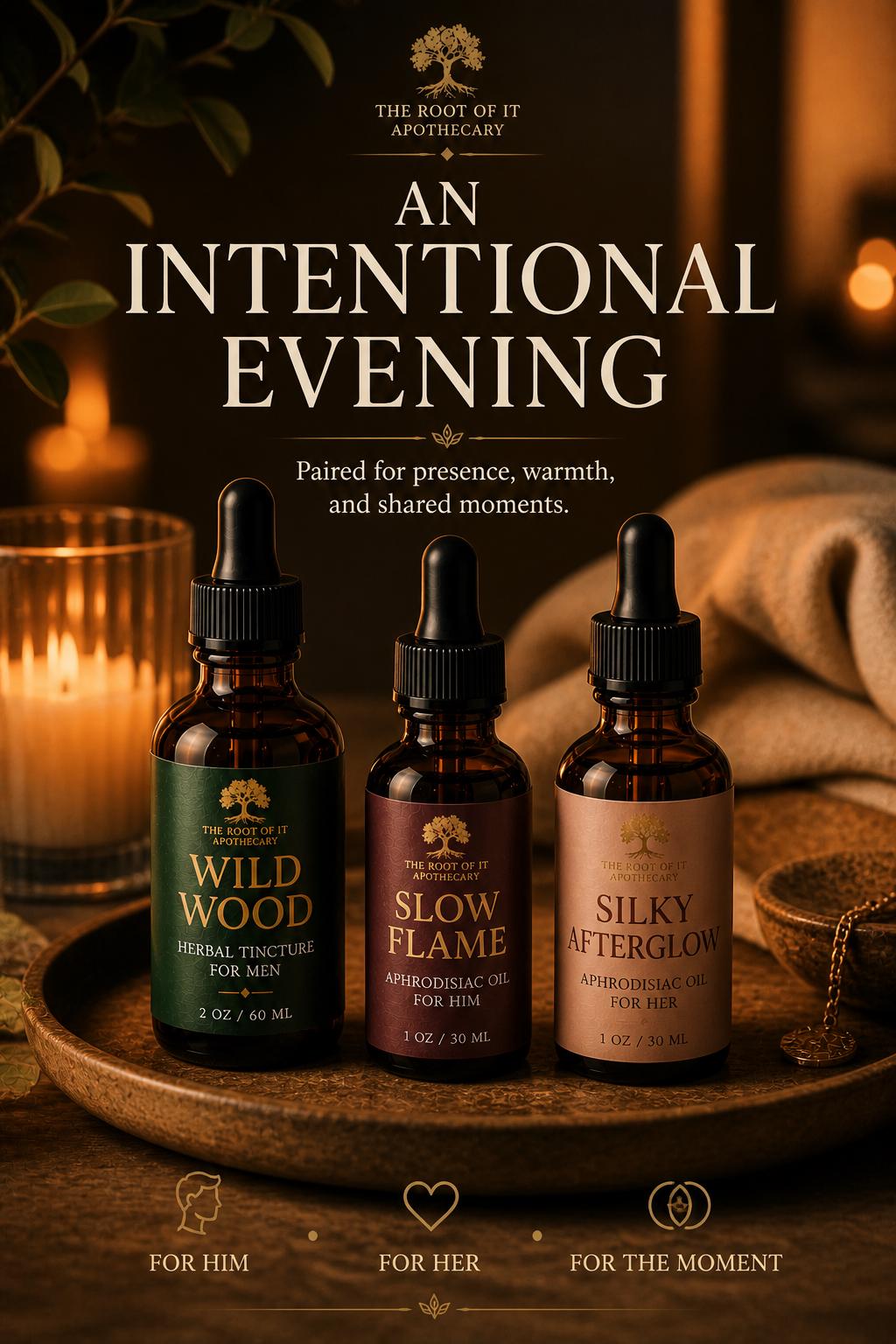 His & Hers Tincture Sets | Naughty Nectar, Wicked Wetness and Wild Wood | Herbal Couples Gift Bundle for Date Night or Anniversary Gift
